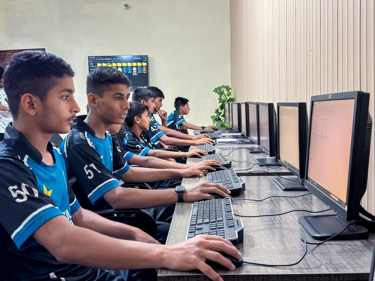 Hands-on technology training session for orphaned youth at Baqiatullah Foundation