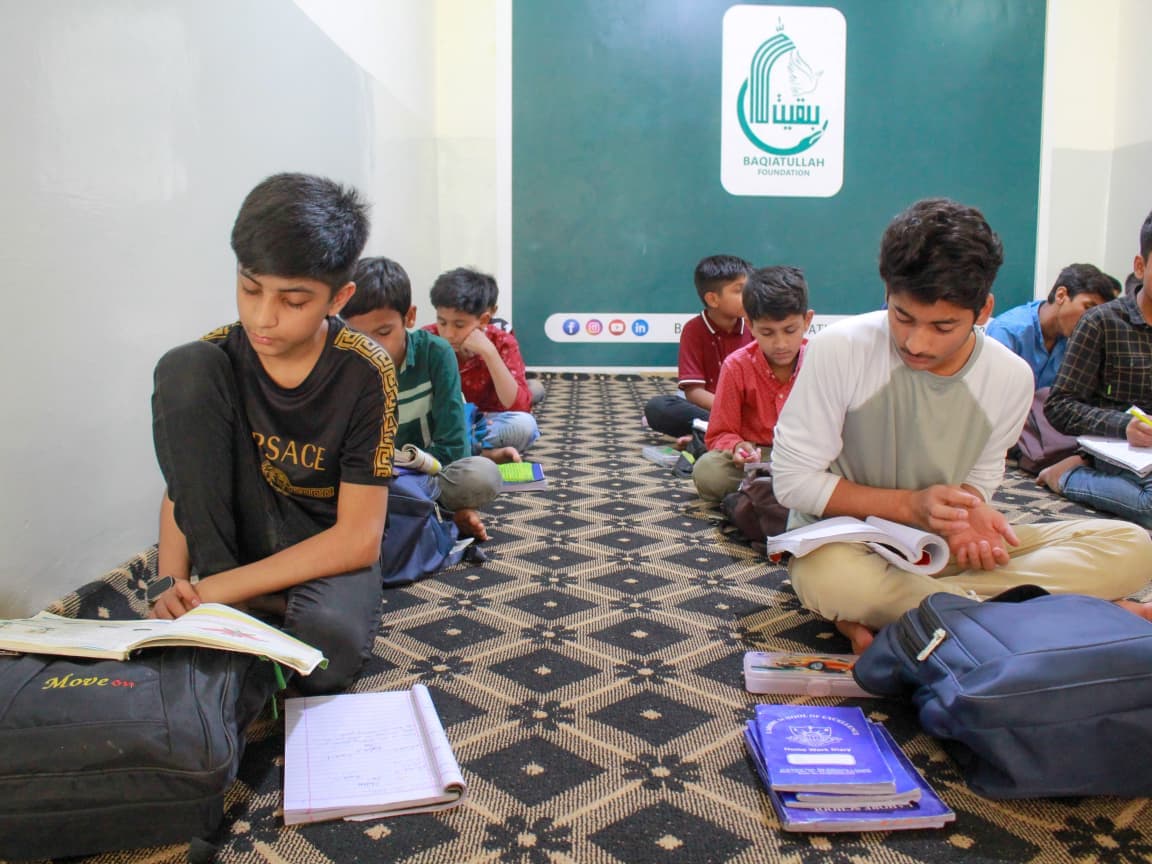 Students receiving quality education and tutoring at Baqiatullah Foundation academy